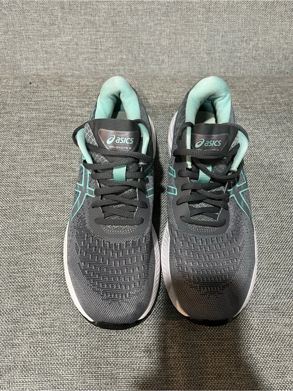 ASICS Gray with Mint Women's Athletic Running Shoes